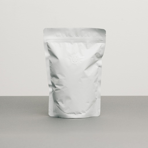 [5636-0307] Stand Up Coffee Pouches + One Way Valve (Matte White) 250g
