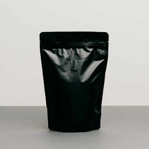 [5636-0708] Stand Up Pouches + Ziplock & Tear Nicks (Matte Black) 1kg