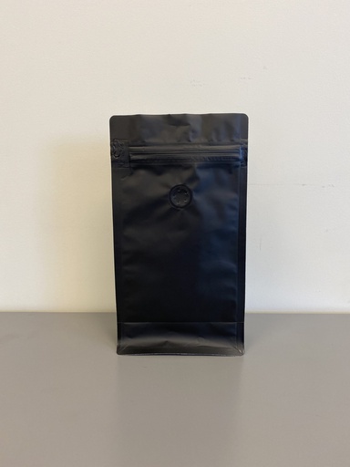 [5636-2605] Coffee Pouches + Pull Tab Ziplock (Matte Black) 500g