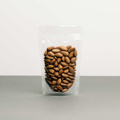 [5636-0607-1C] Plain Stand Up Pouch + Ziplock & Tear Nicks (Dry) 250g 84µM HB